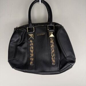 Victoria Secret Faux Leather Purse Black Cheetah Stripes Golf Studs Handbag Y2K